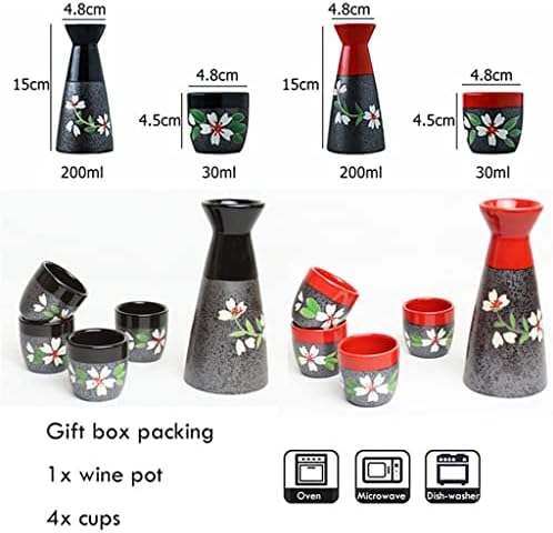 Yxbdn Вино сет јапонски ради постави керамички флагон вино со вино со чаша чаша чаши за вино