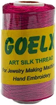 Goelx Silk Thread By Shade No за накит, правење тасели, вез, занаети, сјајни меки конец - 'рѓа - 403