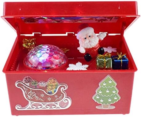 Lkyboa Red Music Box ， LED во боја LED осветлена музичка кутија, пластична музичка кутија, за деца, домашна декорација