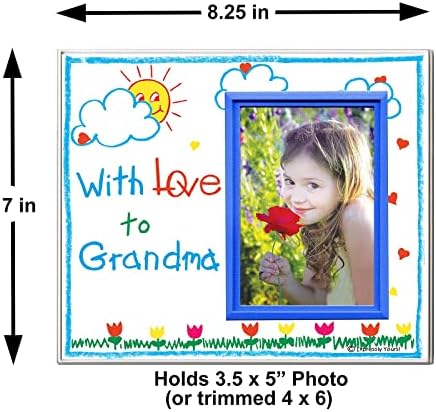 Рамка за слика за баба | „Со loveубов кон баба“ | Класична рамка за слатка слика | Мерки 8,25 x 7 во | Има 3,5 x 5 инчи фотографија | Лесно