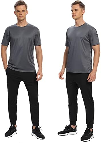 Менс 4-пакувања со кратки ракави со кратки ракави Активни брзи суви маици ， Атлетски теретани за вежбање спортски маици за мажи за мажи