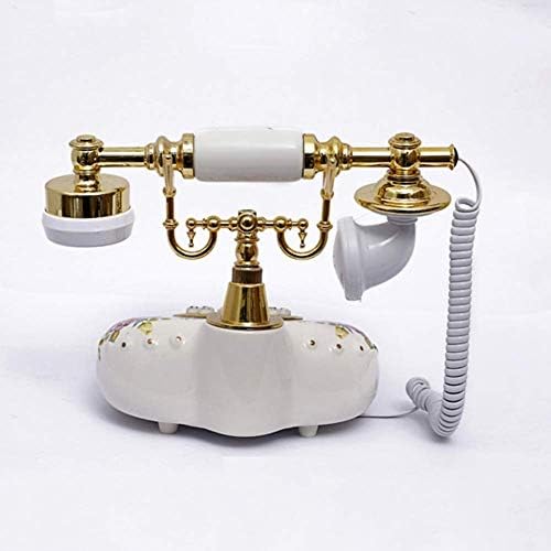 Телефонски ретро -старомодни телефони со ретро -старомодни телефони со класично метално bellвонче, кабел телефон за дома и декор