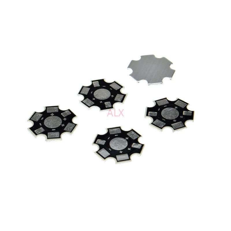 50 парчиња Алуминиумска плоча за топлински мијалник 20мм 20мм starвезда црна PCB табла DIY ламба база 1W 3W 5W единечна боја со висока моќност