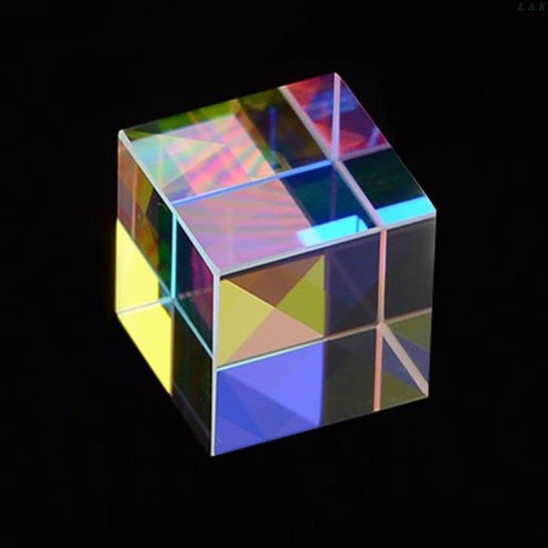 RGB X-Cube Prism, Dichroic стакло 6 страни светло оптички стакло призма коцка шарена комбинирана сплитер физика физика светлосен