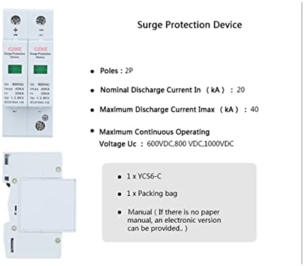 WTUKMO 2P DC 600/800/1000VDC уред за заштита на пренапони 20-40KA SPD House Surge Protector