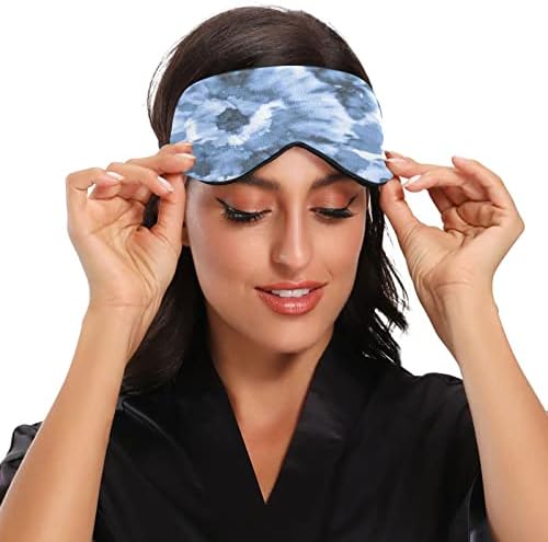 Kigai Sleep Mask Eye Mask За мажи жени, блокирајќи ноќно спиење, слепило со прилагодлива лента мека дише удобна сенка на очите за патни јога дремки сина боја