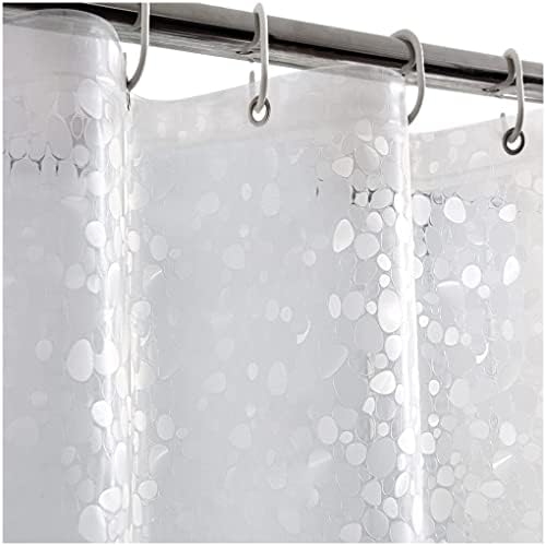 Еднаква завеса за туширање Едноставен сет 70 x 70 со 12 куки за завеси за завеси полу-чиста бела светла завеса за завеси во вода Отпатувачка