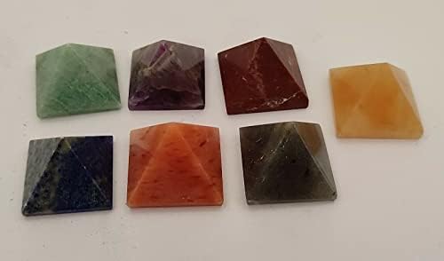 Sharvgun 10-12 mm Седум чакра заздравувачки кристал пирамида сет од 7 подароци од скапоцен камен Reiki Gemstone Отстранете