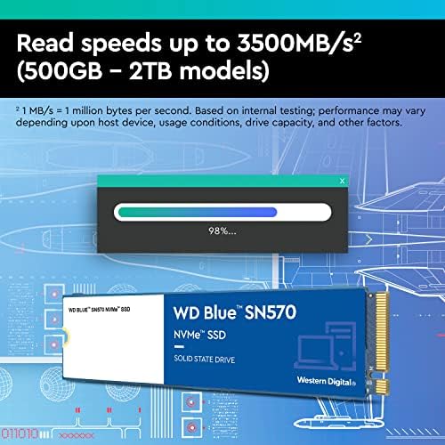 Western Digital 4TB WD Blue PC хард диск HDD - 5400 вртежи во минута, SATA 6 GB/S, 256 MB Cache, 3,5 & 1TB WD Blue SN570 NVME Внатрешен погон