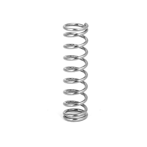 Uxcell Compression Spring, 304 не'рѓосувачки челик, 4мм OD, големина на жица од 0,5 мм, слободна должина од 15мм, сребрен тон, 10 парчиња