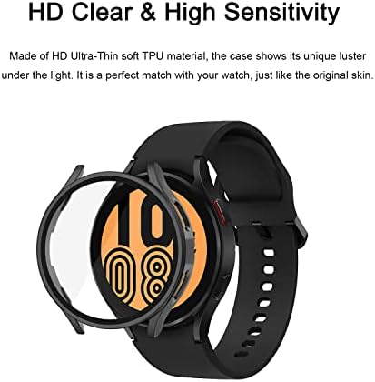 [4PACK] Mornex Case компатибилен со Samsung Galaxy Watch 4 44mm, Заштитник на екранот за заштита на екранот Анти-магла целокупна заштитна