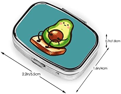 Авокадо леб плоштад мини пилула кутија со огледало Пријателски преносни компактни прегради за пилули