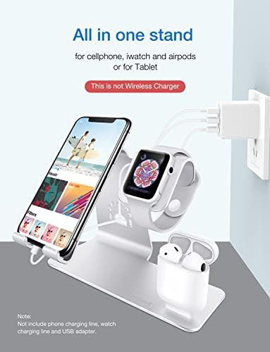 Bestand 3 во 1 држач за држач за iPhone мобилен телефон iwatch Apple Watch и Stand Stand Stand за AirPods