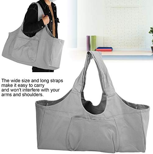 QStnxb Јога Мат торба, платно траен со голем капацитет, носач на јога мат, лесен за носење лесна фитнес облека за складирање јога салата