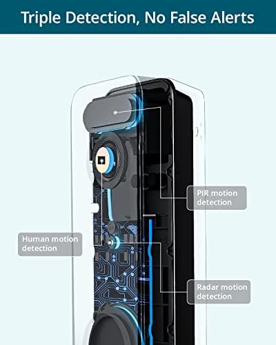 Aosu Doorbell Камера Безжична, 5mp Ултра HD, Без Месечна Претплата, Тројно Откривање На Движење Видео Doorbell Со Домашна База, Подобрена