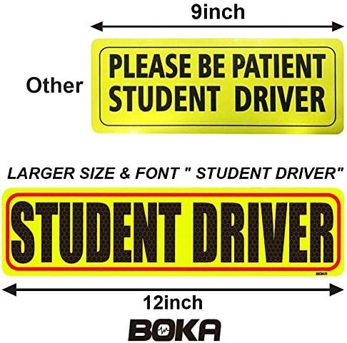Студентски возач на бока магнет за автомобил, 12in големи ве молиме бидете трпеливи нови магнет за браник на возилото за возила за знаци