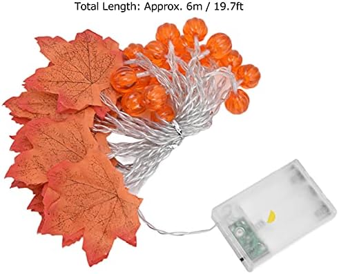 Zrqyhn Maple Leaf String Light со постојана светлина + трепкачки двојни режими Не е потребно жици PVC + крпа топло светло за декори за забава