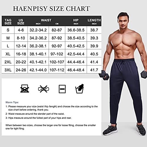 Haenpisy mens pwants панталони со џебови, еластична половината затегната теретана за вежбање џогери машки атлетски панталони