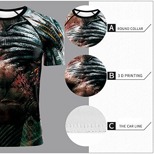 Машка компресија кошула череп графички маици Смешни мускули 3Д печатени тренинзи за трчање Унисекс космејски костуми