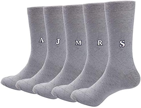 Џејкоб Александар Пар Машки Фустан чорапи Иницијали со букви од англиска Азбука-Светло Сива Боја
