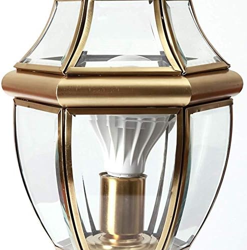Gjcqzq патеки светла Европска стаклена ламба на отворено Пост ламба гроздобер бакар IP55 водоотпорен 'рѓа доказ улична светлина надворешна