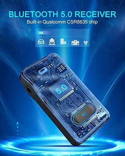 Надграден Bluetooth Приемник за Автомобил Со Qulacomm ООП, Bluetooth Автомобил Адаптер,Bluetooth Аудио Приемник 3.5 mm Aux, Handsfree Повици,
