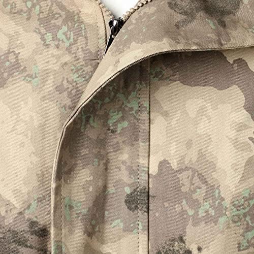 Камуфлажана воена јакна за мажи зипчиња со качулки со качулки со ветерници со мека обвивка од карго -палто плус големина камо на отворено