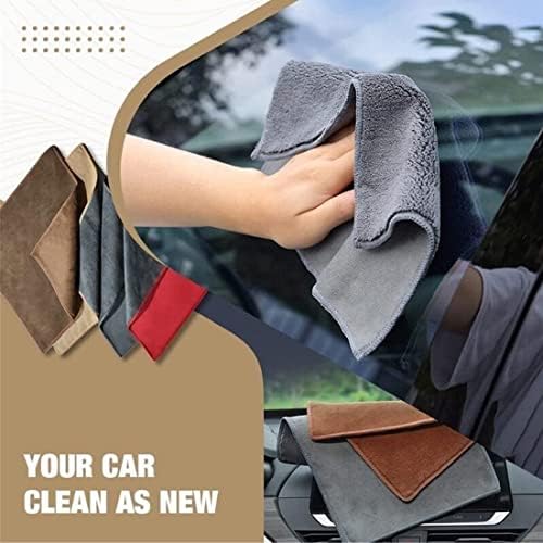 Quroxo Suede Coral Velvet Toubletione Car крпи, 2 парчиња супер апсорбирачки крпа за сушење на автомобили, миење на автомобили без