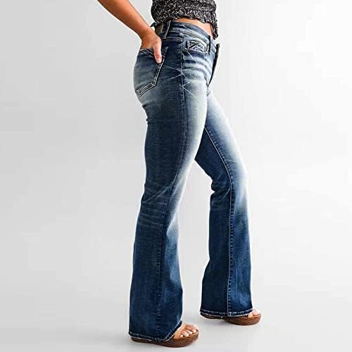 ЈУХАОТИН гаќички за жени пакуваат Памук Плус големина Мода Со Среден Струк Потресени Обични Женски Фармерки Од 90 ТИТЕ Панталони