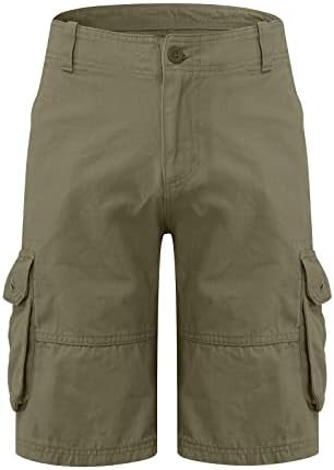 Mens Mens Mens Sharts Надворешно лабава обични панталони со повеќе џеб со цврста боја на карго шорцеви мажи