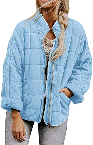 Ватирани јакни за жени зимска топла лесна лесна долман јакни обични долги ракави поштедуваат плус големина палта облека за надворешна облека
