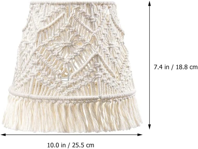 Zhyh Bohemian Macrame Lamp Shade рачно изработена ткаена подна покривка за спална соба памук јаже за лабави за домашно украсување дома
