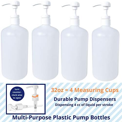 Kelkaa 32oz HDPE пластични шишиња со бела индустриска мазна лосионска пумпа за шампон, балсам, сапун за тело, лосион, повеќенаменски празни