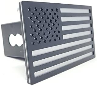 LEDIN US American American Flag Design Steel Tarker Trailer Hitch Cover Cover за 2 инчи приемник камион RV CAMP црн правоаголник со завртка