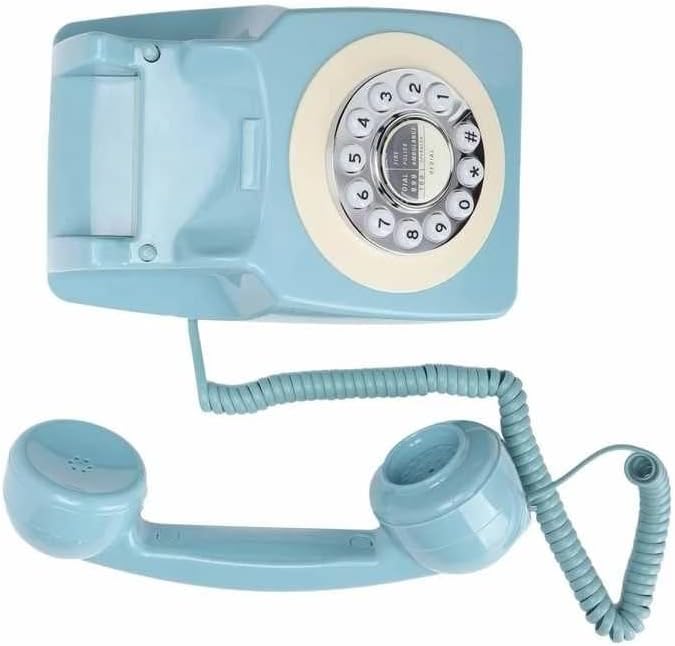 Houkai Retro Fildline Телефон Класичен Ротари дизајн Гроздобер кабел Телефон за дома и канцеларија домашен телефон