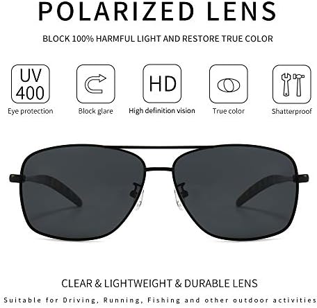 Поларизирани Квадратни Авијатичарски Очила За Сонце Издржлива Метална Рамка За Возење Риболов Голф Ув Заштита