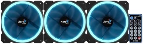 Aerocool Орбита RC  -  Пакет од 3  Фанови за КОМПЈУТЕР СО RGB Осветлување и Далечински  -   Црна