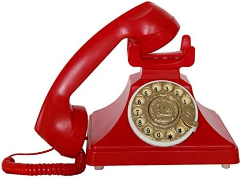 Телефонски ретро модни фиксни телефони со ретро -старомодни телефони со класично метално bellвонче, кабел телефон со звучник и функција