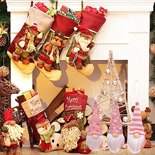FZBNSRKO Божиќни безлични украси на Gnome Santa Set од 3 Божиќни дрво виси украс украс за кукли за подароци за домашни приврзоци Божиќни украси