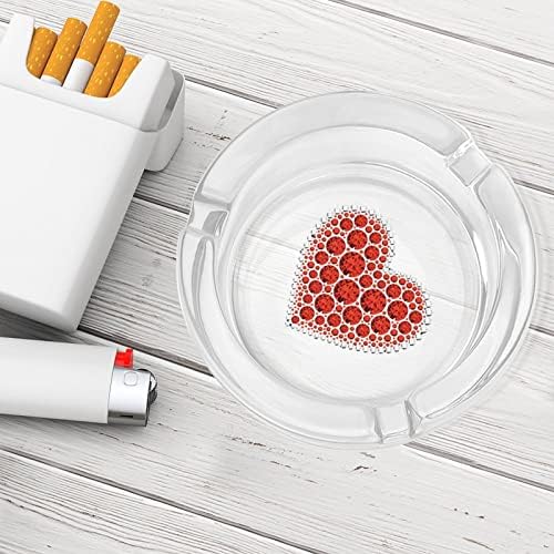 Дијамантско црвено срце стакло од пепел за цигари тркалезни ленти за пепел за домашна канцеларија и ресторани