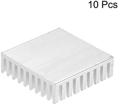 Uxcell Electronic Radiators Heatsink за MOS GPU IC Chip Silver 28 x 28 x 6 mm 10 парчиња