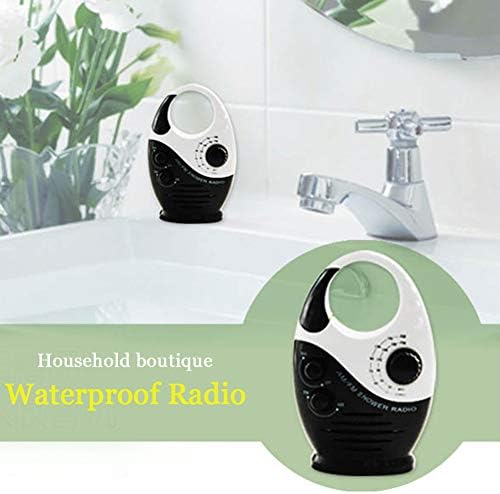 Водоотпорно радио за туширање, 3V 0,5W прилагодлив волуменски туш AM FM копче за копче, звучници за туширање за бања безжично радио со горната рачка