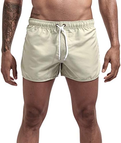 Менс шорцеви цврсти панталони во боја и шорцеви за сурфање на плажа летни обични тенок фит панталони