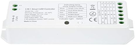 Aatraay MIBOXER LED Лента Светлина 5 во 1 Контролер За Една Боја, CCT, RGB, RGBW,RGB, CCT Контролирани од 2.4 GHz Далечински Управувач Лента