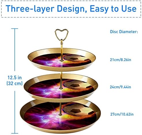 Tfcocft Десерт Чаша Торта Штанд, Маса Декорација За Свадба Роденден Прослава, апстрактни црвен пламен фудбал шема