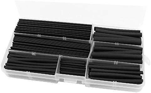 Нова LON0167 150pcs црна изолирана топлина смалување цевка за цевки за цевки за палење на ракави (150 Stücke Schwarz Islierte