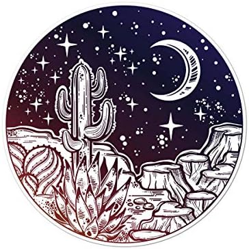 Млечни кригла дизајнираат пустина во текот на ноќта сагуаро кактус и месечина 3 инчи со целосна боја винил декларација