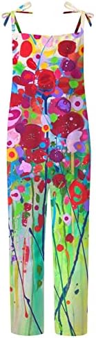 Panoegsn преголем целосен џемпери за жени лето бохо скокање со хипи облека боемска плажа цвеќиња широки нозе биб панталони