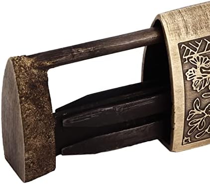 Антички катанец Wobythan со клуч 9см/3.5in гроздобер стар кинески заклучување декоративно врежано заклучување брава заклучување декоративен мебел заклучување поставен?