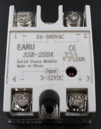 ILAME 1PC SSR-25 DA SSR-25DA 25A SSR реле Влез 3-32VDC излез 24-380VAC за PID температурен контролер на напон трансформатор на напон